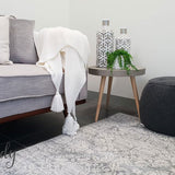 Mystique Silver White Suzani Prints Transitional Rug
