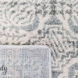 Mystique Silver White Suzani Prints Transitional Rug