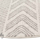 Mystique Grey and White Tribal Imprints Round Rug