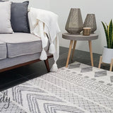 Mystique Grey and White Tribal Imprints Rug