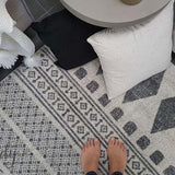 Mystique Grey and White Tribal Imprints Rug