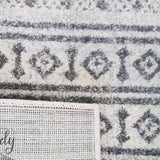 Mystique Grey and White Tribal Imprints Rug