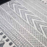 Mystique Grey and White Tribal Imprints Rug