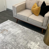 Medina Grey Beige Distressed Medallion Transitional Rug