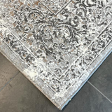 Medina Grey Beige Distressed Medallion Transitional Rug