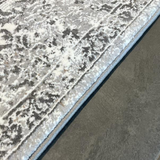 Medina Grey Beige Distressed Medallion Transitional Rug