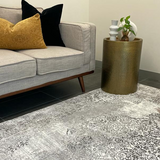 Medina Grey Beige Distressed Medallion Transitional Rug