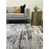 Medina Grey Black Abstract Lines Rug