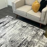 Medina Grey Black Abstract Lines Rug