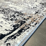 Medina Grey Black Abstract Lines Rug