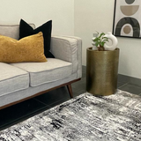 Medina Grey Black Abstract Lines Rug