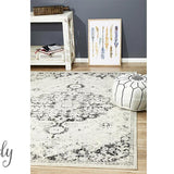 Maya Charcoal Medallion Transitional Rug