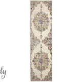 Maya Ivory Medallion Transitional Hallway Runner