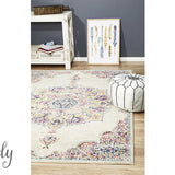 Maya Ivory Medallion Transitional Rug