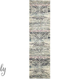Maya Blue Geometric Medallion Transitional Hallway Runner