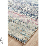 Maya Blue Geometric Medallion Transitional Hallway Runner