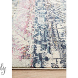 Maya Blue Geometric Medallion Transitional Hallway Runner