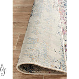 Maya Blue Geometric Medallion Transitional Hallway Runner