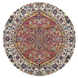 Maya Multicoloured Flower Transitional Round Rug