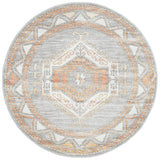 Madison Grey Terracotta Aztec Medallion Round Rug
