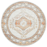 Madison Light Grey Terracotta Aztec Medallion Round Rug