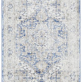 Madison Ocean Navy Faded Vintage Medallion Hallway Runner Rug