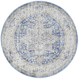 Madison Ocean Navy Faded Vintage Medallion Round Rug