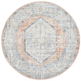 Madison Peach Ivory Faded Vintage Medallion Round Rug