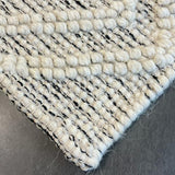Macey Ivory Black Ethnic Print Wool Rug