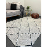 Macey Black Ivory Lattice Wool Rug