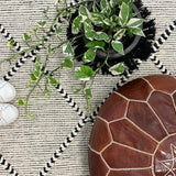 Macey Black Ivory Lattice Wool Rug