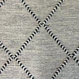 Macey Black Ivory Lattice Wool Rug