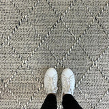 Macey Grey Marble Lattice Wool Rug