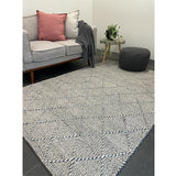 Macey Grey Marble Lattice Wool Rug