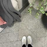 Macey Grey Marble Lattice Wool Rug