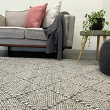 Macey Grey Marble Lattice Wool Rug