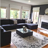 Maya Charcoal Medallion Transitional Rug