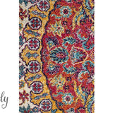 Maya Multicoloured Flower Transitional Round Rug
