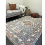 Madison Grey Terracotta Aztec Medallion Rug