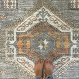 Madison Grey Terracotta Aztec Medallion Rug