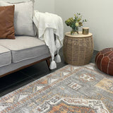 Madison Grey Terracotta Aztec Medallion Rug