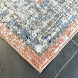 Madison Peach Ivory Faded Vintage Medallion Rug