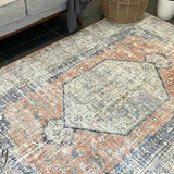 Madison Peach Ivory Faded Vintage Medallion Rug
