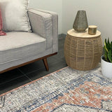 Madison Peach Ivory Faded Vintage Medallion Rug