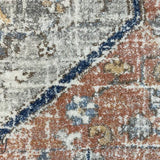 Madison Peach Ivory Faded Vintage Medallion Rug