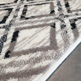 Metropolitan Maisie Ivory Black Geometric Diamonds Rug