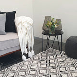 Metropolitan Maisie Ivory Black Geometric Diamonds Rug