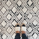 Metropolitan Maisie Ivory Black Geometric Diamonds Rug