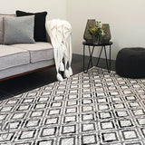 Metropolitan Maisie Ivory Black Geometric Diamonds Rug