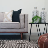 Bohemian Brown Charcoal Diamond Hand-Loomed Textured Rug